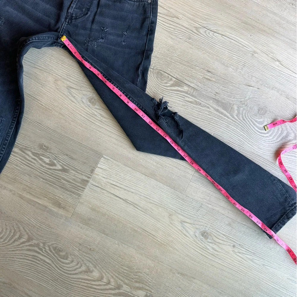 Boyish Billy High Rise Straight Leg Touch Evil Black Distressed Denim Jeans 24 - Picture 8 of 10